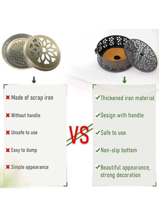 ChicAbode حامل لفائف البعوض ، المحمولة البعوض لفائف صندوق البخور حارق البخور البعوض والبخور الخفيف ، قوس لفائف عمودي وقف قاعدة دعم للتخييم في الهواء الطلق الداخلي - Image 4